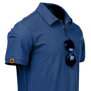 Men's Solid (Blue) Short-sleeve Polo Shirt